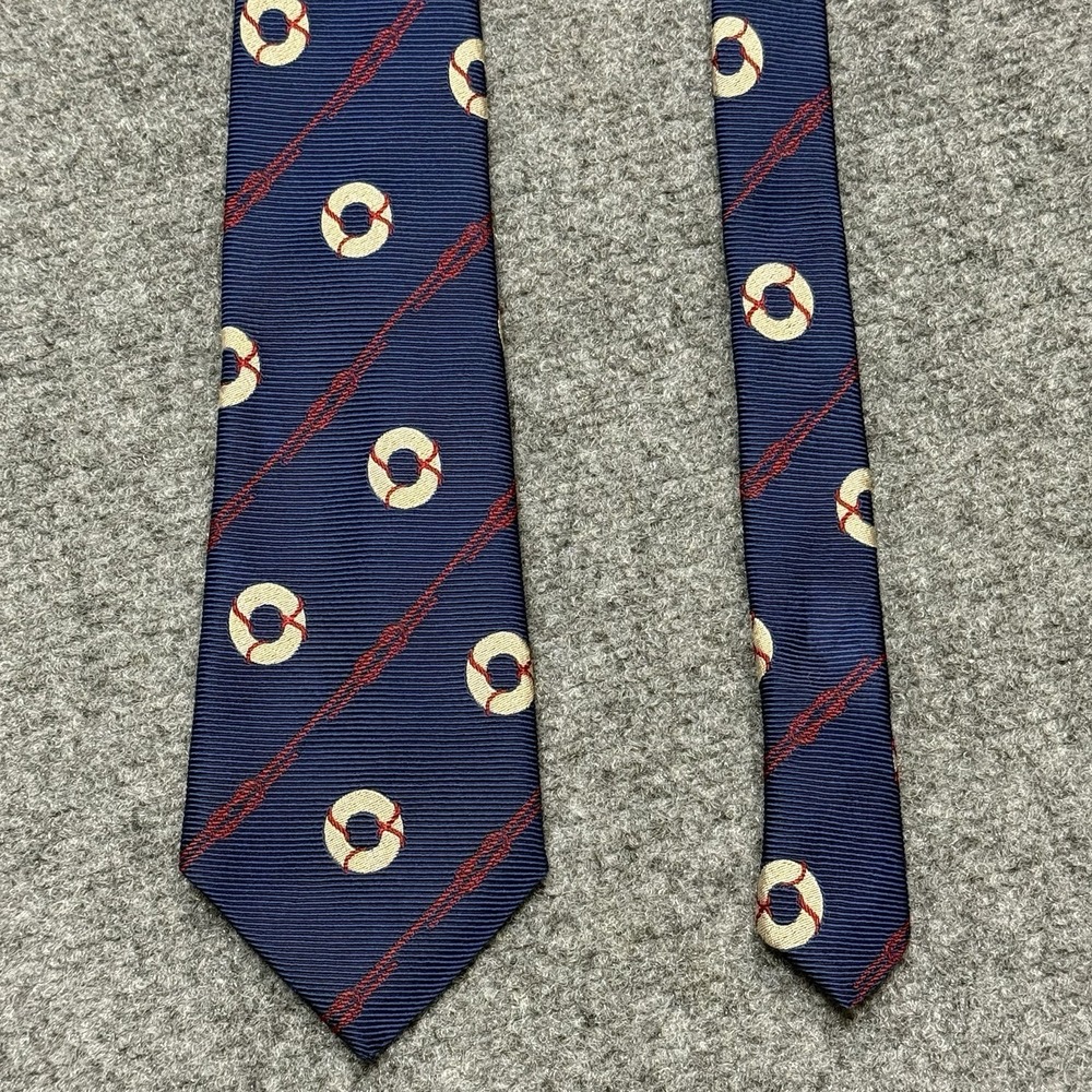 Turnbull & Asser Tie Men One Size Blue Red Lifesaver Nautical Silk England